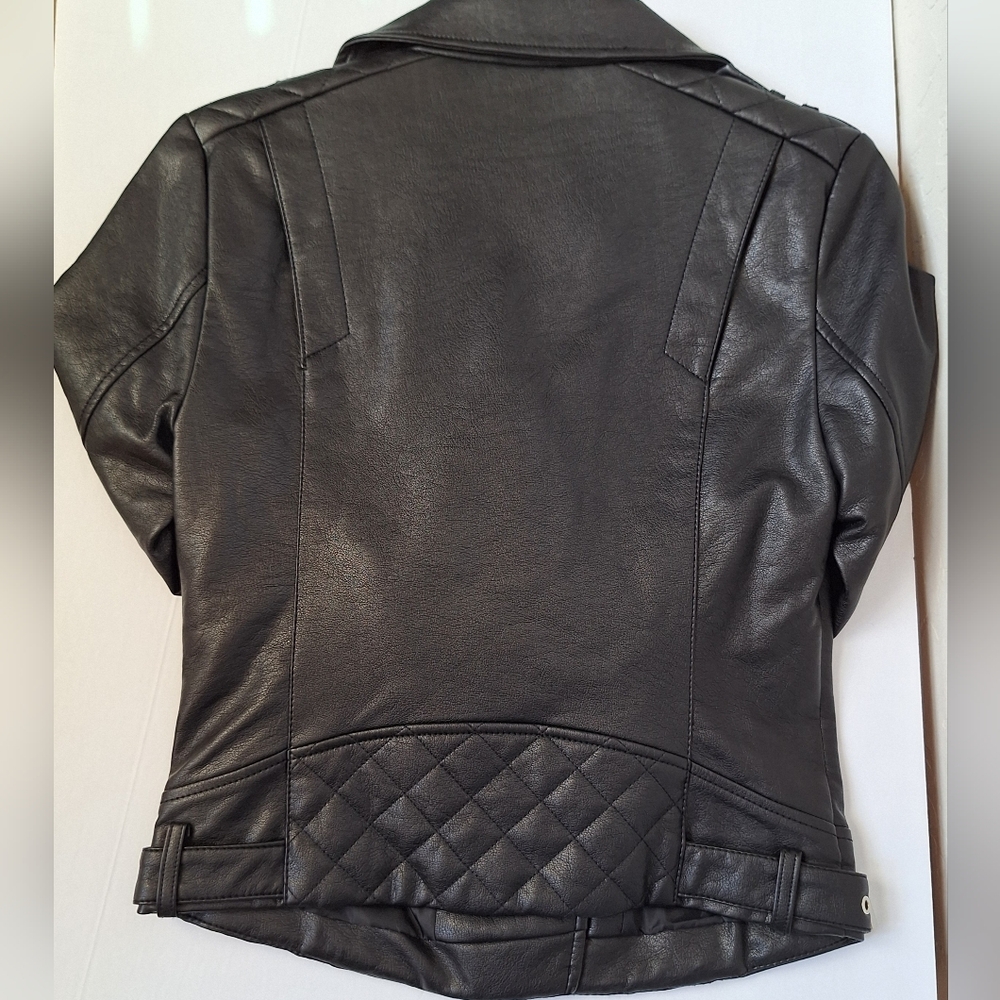 Romeo Juliet Leather Biker Jacket Moto Edgy Black Punk Rock Indie NEW Womens S - Picture 4 of 13